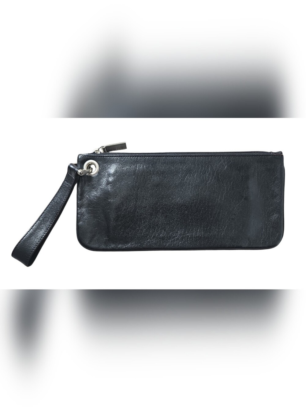 Vintage Hobo International Vida Leather Wristlet in black EUC